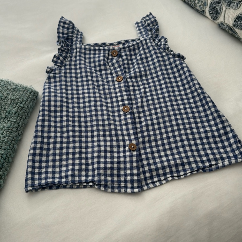 Girls blue/white shirt, size 7/8 and 10/12